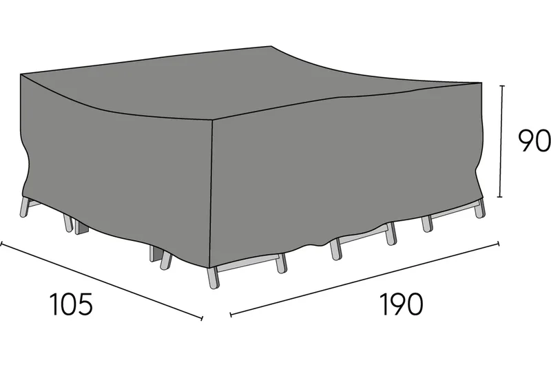 Hillerstorp Møbelovertræk 105x190x90 cm Grå, Hillerstorp