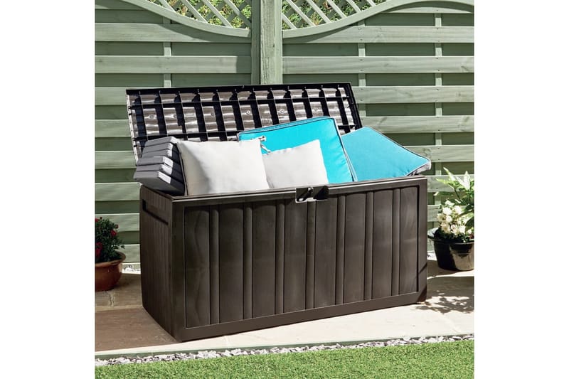 hyndeboks 117x45,5x57,5 cm 270 l brun - Brun - Havemøbler - Pudeopbevaring & havemøbelovertræk - Hyndeboks