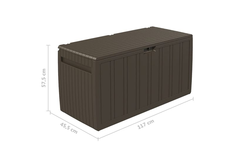 hyndeboks 117x45,5x57,5 cm 270 l brun - Brun - Havemøbler - Pudeopbevaring & havemøbelovertræk - Hyndeboks