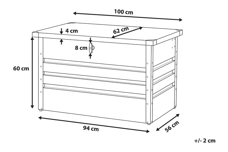 Cebrosa Hyndeboks 61 | 100 | 62 cm - Grå - Hyndeboks