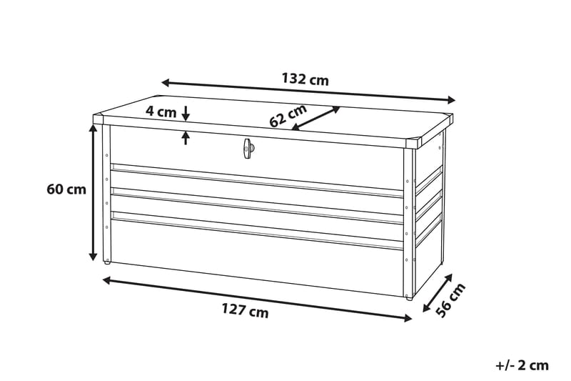 Cebrosa Hyndeboks 62 | 132 | 64 cm - Grå - Hyndeboks