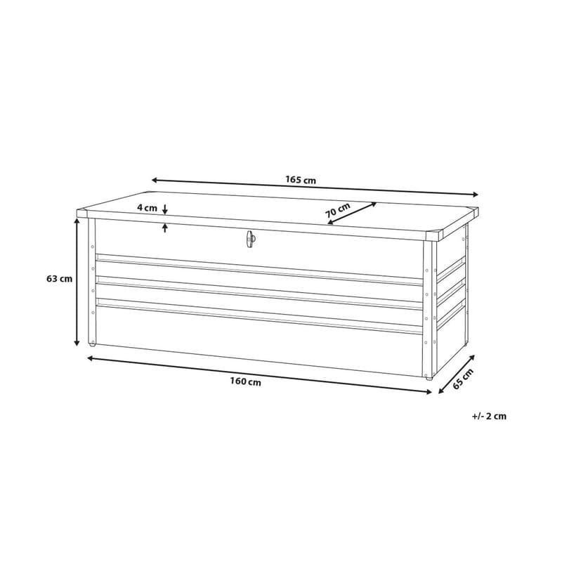 Cebrosa pudebox 165 cm - Grå - Hyndeboks