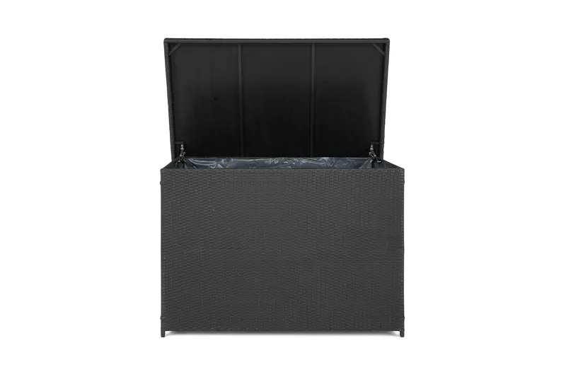 Gigant vandtæt hyndeboks XL til udendørs brug – Opbevaringskasse i polyrattan (B150xD90xH101 cm) - Sort - Havemøbler - Pudeopbevaring & havemøbelovertræk - Hyndeboks