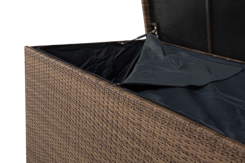 Gigant vandtæt hyndeboks XL til udendørs brug – Opbevaringskasse i polyrattan (B150xD90xH101 cm) - Sand - Havemøbler - Pudeopbevaring & havemøbelovertræk - Hyndeboks