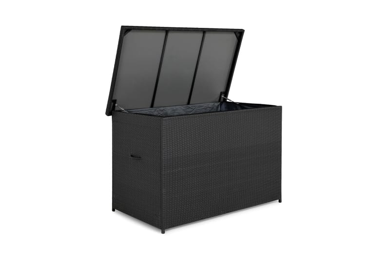Gigant vandtæt hyndeboks XL til udendørs brug – Opbevaringskasse i polyrattan (B150xD90xH101 cm) - Sort - Havemøbler - Pudeopbevaring & havemøbelovertræk - Hyndeboks