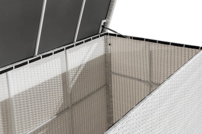 Gigant vandtæt hyndeboks XL til udendørs brug – Opbevaringskasse i polyrattan (B150xD90xH101 cm) - Hvid - Havemøbler - Pudeopbevaring & havemøbelovertræk - Hyndeboks