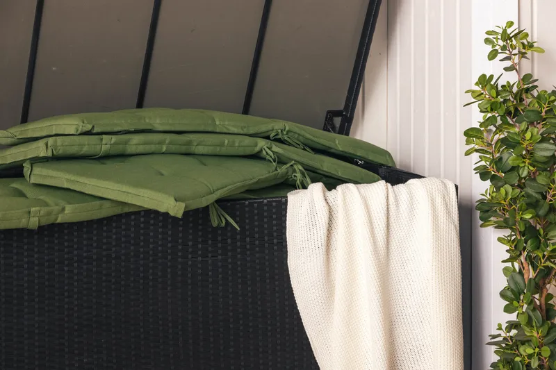 Gigant vandtæt hyndeboks XL til udendørs brug – Opbevaringskasse i polyrattan (B150xD90xH101 cm) - Sort - Havemøbler - Pudeopbevaring & havemøbelovertræk - Hyndeboks