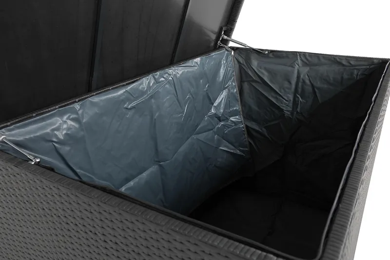 Gigant vandtæt hyndeboks XL til udendørs brug – Opbevaringskasse i polyrattan (B150xD90xH101 cm) - Sort - Havemøbler - Pudeopbevaring & havemøbelovertræk - Hyndeboks