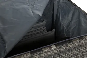 Gigant vandtæt hyndeboks XL til udendørs brug – Opbevaringskasse i polyrattan (B150xD90xH101 cm) - Grå - Havemøbler - Pudeopbevaring & havemøbelovertræk - Hyndeboks