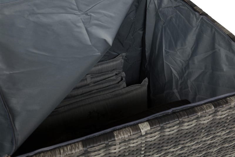Gigant vandtæt hyndeboks XL til udendørs brug – Opbevaringskasse i polyrattan (B150xD90xH101 cm) - Grå - Havemøbler - Pudeopbevaring & havemøbelovertræk - Hyndeboks