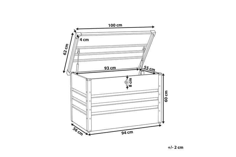 Hyndeboks 100 x 62 cm grå CEBROSA - Grå - Hyndeboks