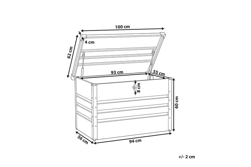 Hyndeboks 100 x 62 cm grå CEBROSA - Grå - Havemøbler - Pudeopbevaring & havemøbelovertræk - Hyndeboks