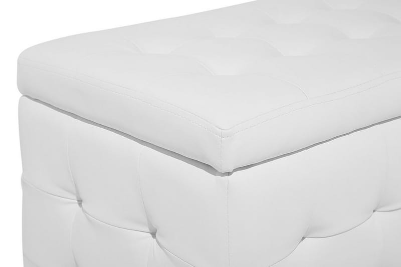 Michigan Opbevaringsboks | 42 | 72 | 40 cm - Hvid - Møbler - Stole & lænestole - Taburet & skammel - Puf - Chesterfield puf