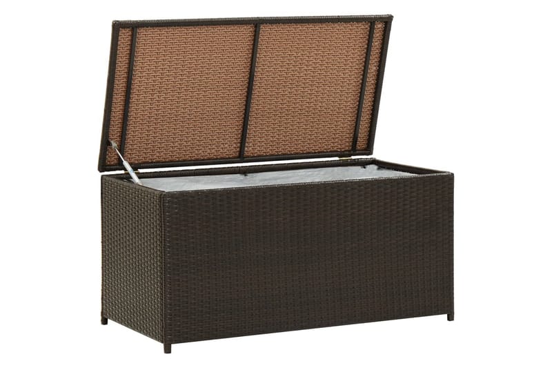 Opbevaringskasse til haven 100 x 50 x 50 cm polyrattan brun - Brun - Havemøbler - Pudeopbevaring & havemøbelovertræk - Hyndeboks