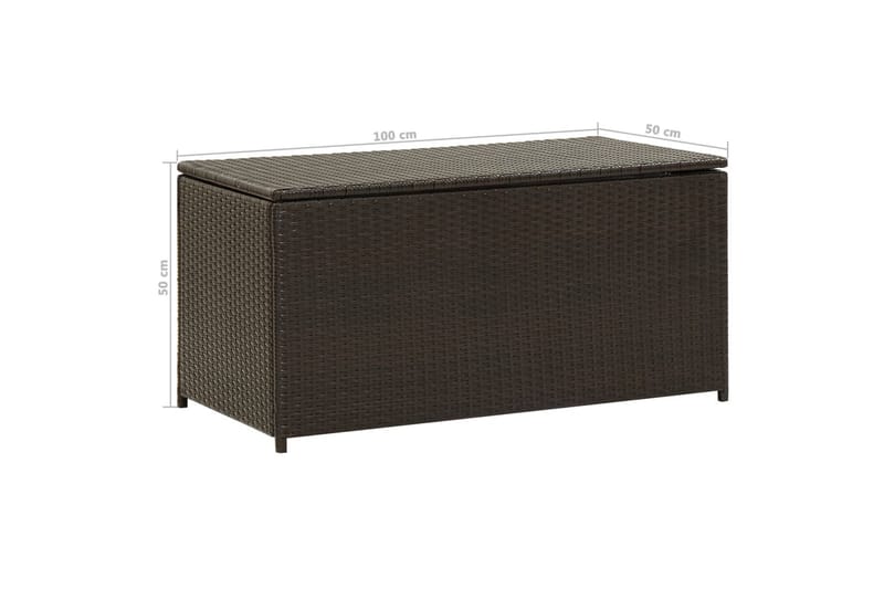 Opbevaringskasse til haven 100 x 50 x 50 cm polyrattan brun - Brun - Havemøbler - Pudeopbevaring & havemøbelovertræk - Hyndeboks
