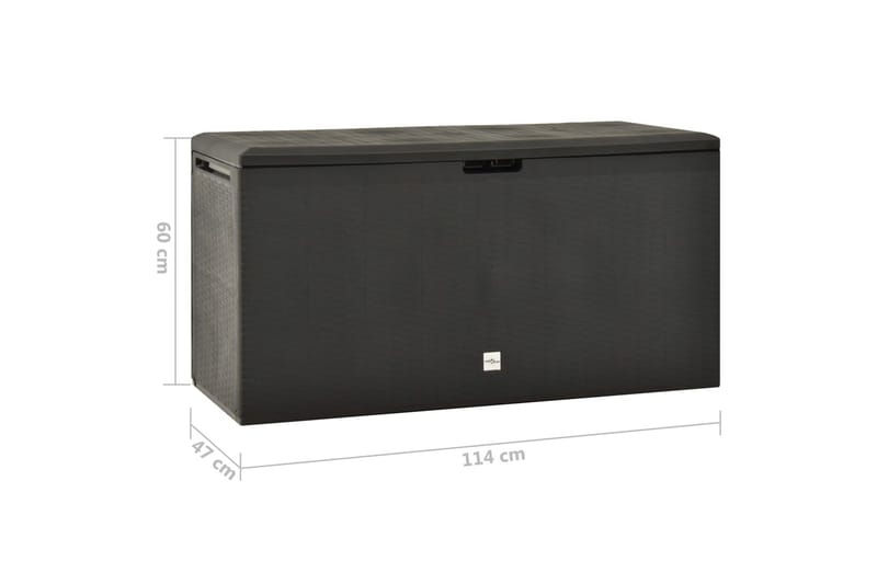 Opbevaringskasse Til Haven 114x47x60 cm Antracitgrå - Grå - Havemøbler - Pudeopbevaring & havemøbelovertræk - Hyndeboks