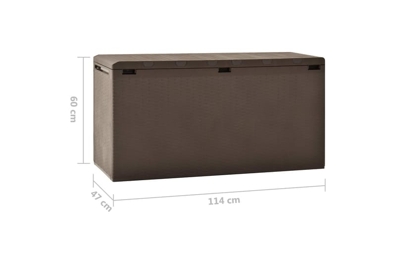 Opbevaringskasse Til Haven 114x47x60 cm Brun - Brun - Havemøbler - Pudeopbevaring & havemøbelovertræk - Hyndeboks