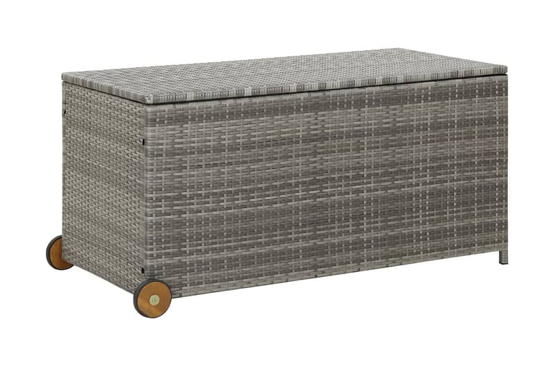 opbevaringskasse til haven 120x65x61 cm polyrattan lysegrå - Grå - Hyndeboks