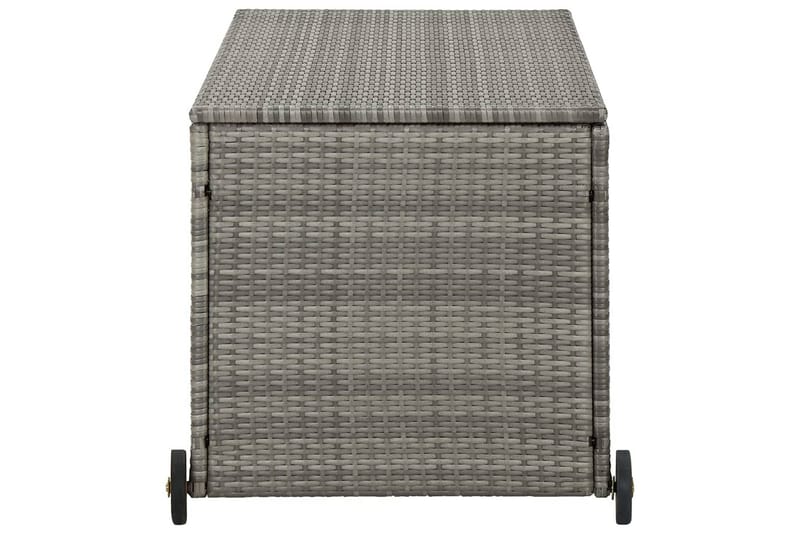 opbevaringskasse til haven 120x65x61 cm polyrattan lysegrå - Grå - Havemøbler - Pudeopbevaring & havemøbelovertræk - Hyndeboks