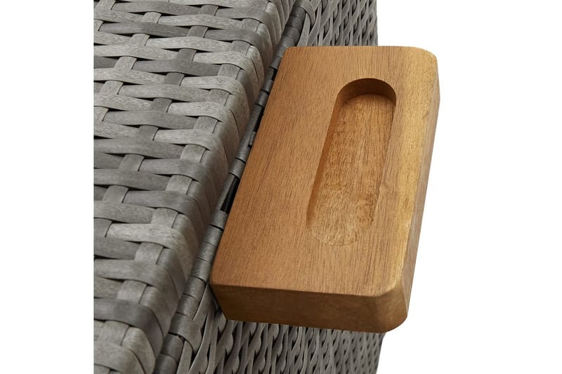 opbevaringskasse til haven 120x65x61 cm polyrattan lysegrå - Grå - Havemøbler - Pudeopbevaring & havemøbelovertræk - Hyndeboks