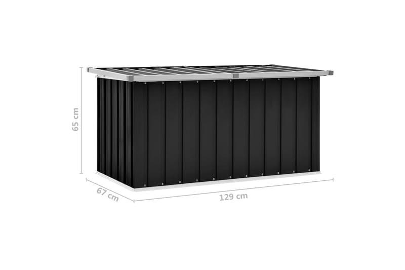 Opbevaringskasse Til Haven 129X67X65 cm Antracitgrå - Havemøbler - Pudeopbevaring & havemøbelovertræk - Hyndeboks