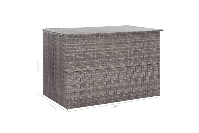 Opbevaringskasse Til Haven 150x100x100 cm Polyrattan Brun - Grå - Havemøbler - Pudeopbevaring & havemøbelovertræk - Hyndeboks