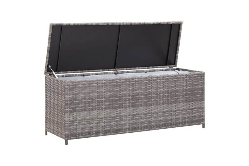 Opbevaringskasse Til Haven 150x50x60 cm Polyrattan Grå - Grå - Havemøbler - Pudeopbevaring & havemøbelovertræk - Hyndeboks