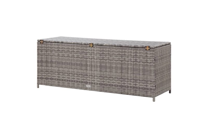 Opbevaringskasse Til Haven 150x50x60 cm Polyrattan Grå - Grå - Havemøbler - Pudeopbevaring & havemøbelovertræk - Hyndeboks