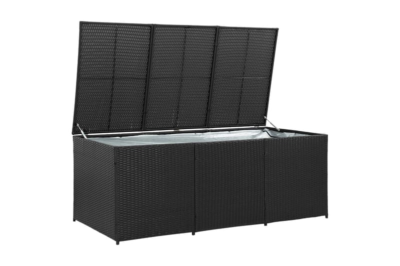 Opbevaringskasse Til Haven 180x90x75 cm Polyrattan Sort - Havemøbler - Pudeopbevaring & havemøbelovertræk - Hyndeboks