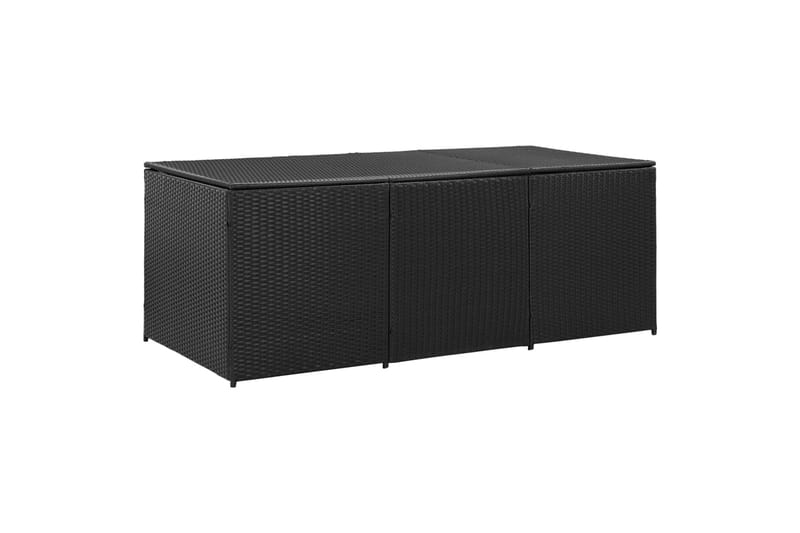 Opbevaringskasse Til Haven 180x90x75 cm Polyrattan Sort - Havemøbler - Pudeopbevaring & havemøbelovertræk - Hyndeboks