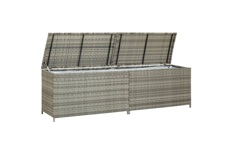 Opbevaringskasse Til Haven 200x50x60 Polyrattan Grå - Havemøbler - Pudeopbevaring & havemøbelovertræk - Hyndeboks