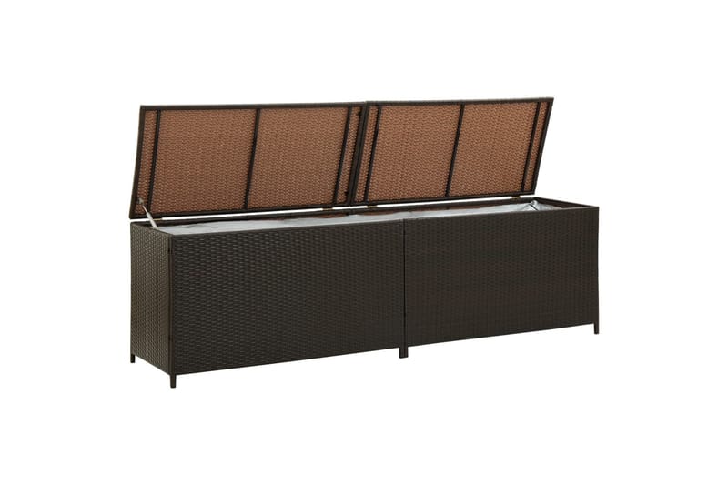 Opbevaringskasse Til Haven 200x50x60 Polyrattan Brun - Havemøbler - Pudeopbevaring & havemøbelovertræk - Hyndeboks