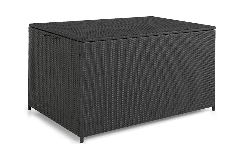 Sydney vandtæt hyndeboks Large til udendørs brug – Opbevaringskasse i polyrattan (B140xD80xH90 cm), Sort