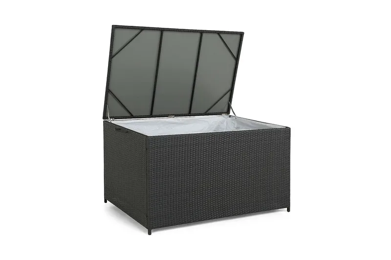 Sydney vandtæt hyndeboks Large til udendørs brug – Opbevaringskasse i polyrattan (B140xD80xH90 cm) - Sort - Havemøbler - Pudeopbevaring & havemøbelovertræk - Hyndeboks