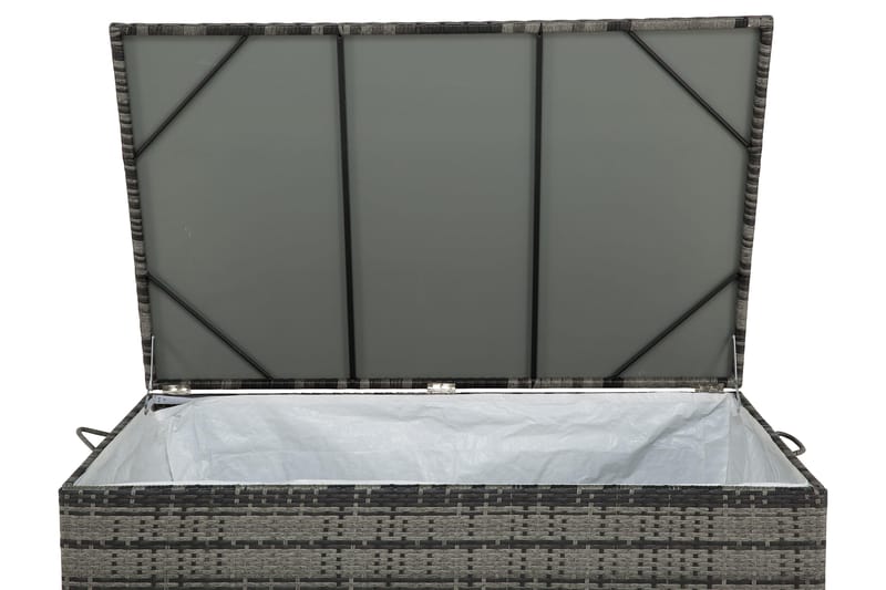 Sydney vandtæt hyndeboks Large til udendørs brug – Opbevaringskasse i polyrattan (B140xD80xH90 cm) - Grå - Havemøbler - Pudeopbevaring & havemøbelovertræk - Hyndeboks