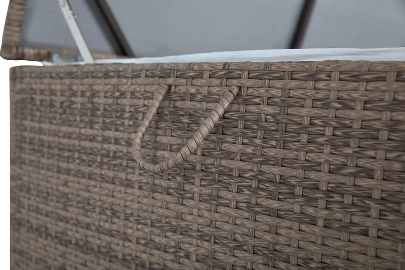 Sydney vandtæt hyndeboks Large til udendørs brug – Opbevaringskasse i polyrattan (B140xD80xH90 cm) - Sand - Havemøbler - Pudeopbevaring & havemøbelovertræk - Hyndeboks