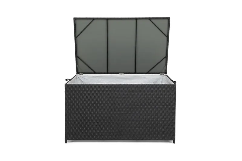 Sydney vandtæt hyndeboks Large til udendørs brug – Opbevaringskasse i polyrattan (B140xD80xH90 cm) - Sort - Havemøbler - Pudeopbevaring & havemøbelovertræk - Hyndeboks
