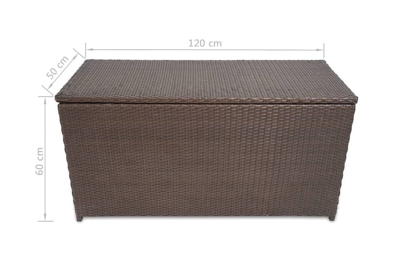 Udendørs Opbevaringkasse Brun 120 X 50 X 60 Cm Polyrattan - Brun - Havemøbler - Pudeopbevaring & havemøbelovertræk - Hyndeboks