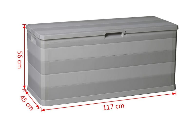 Udendørs Opbevaringskasse Grå 117 X 45 X 56 Cm - Grå - Havemøbler - Pudeopbevaring & havemøbelovertræk - Hyndeboks