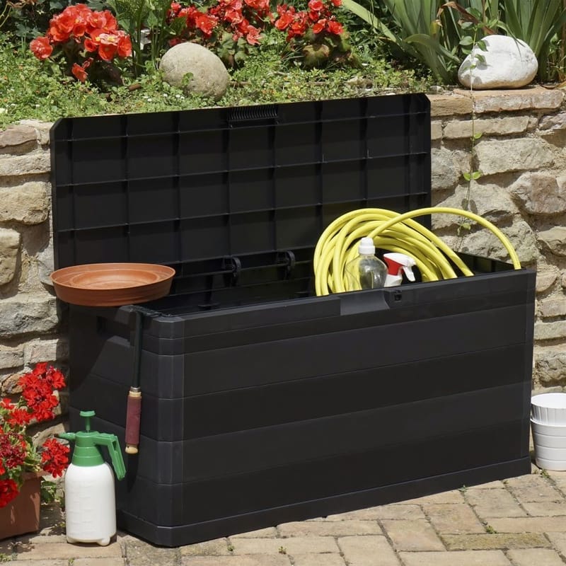 Udendørs Opbevaringskasse Sort 117 X 45 X 56 Cm - Sort - Havemøbler - Pudeopbevaring & havemøbelovertræk - Hyndeboks