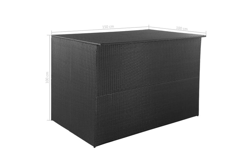 Udendørs Opbevaringskasse Sort 150 X 100 X 100 Cm Polyrattan - Sort - Hyndeboks