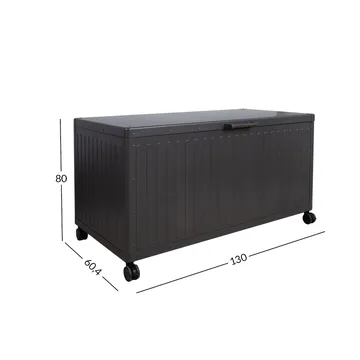 Opbevaringskasse HOME4YOU Mirador Mørkegrå 130x60,4x80 cm - Mørkegrå - Havemøbler - Pudeopbevaring & havemøbelovertræk - Hyndeboks