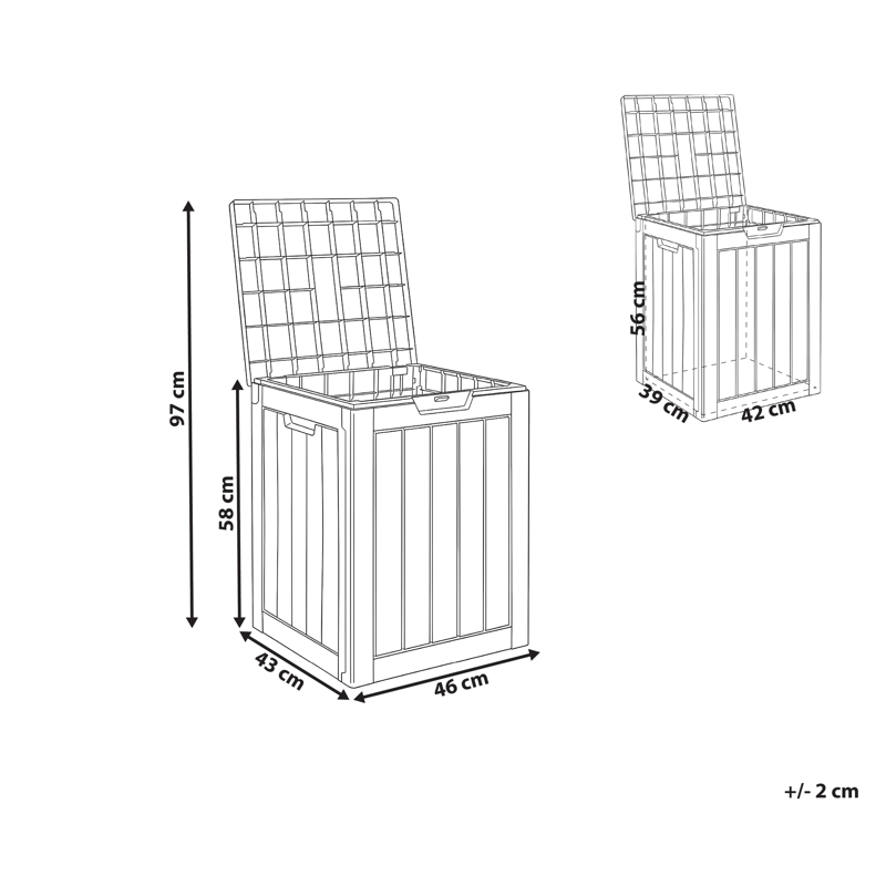 Opbevaringskasse udendørs Medellin 43x46 cm - Beige - Havemøbler - Pudeopbevaring & havemøbelovertræk - Hyndeboks
