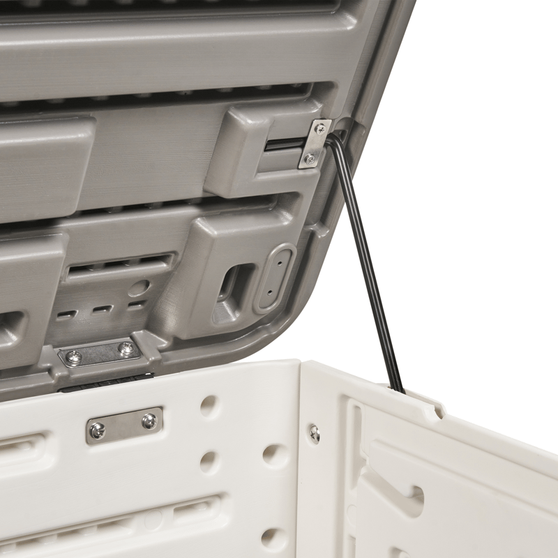 Opbevaringskasse udendørs Milies 60x116 cm - Hvid/Grå - Havemøbler - Pudeopbevaring & havemøbelovertræk - Hyndeboks