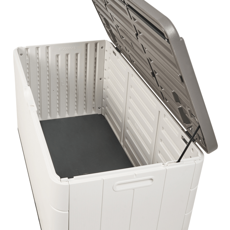 Opbevaringskasse udendørs Milies 60x116 cm - Hvid/Grå - Havemøbler - Pudeopbevaring & havemøbelovertræk - Hyndeboks