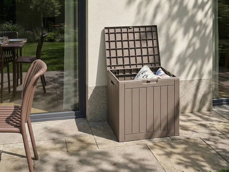 Opbevaringskasse udendørs Recife 43x56 cm - Beige - Havemøbler - Pudeopbevaring & havemøbelovertræk - Hyndeboks