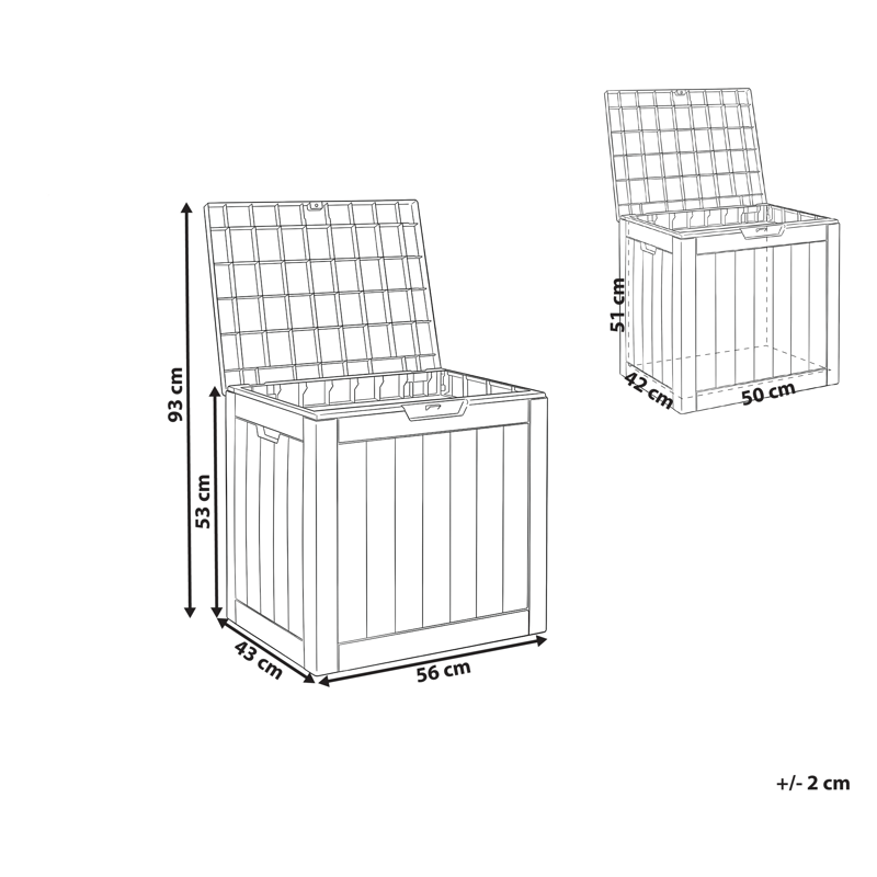 Opbevaringskasse udendørs Recife 43x56 cm - Beige - Havemøbler - Pudeopbevaring & havemøbelovertræk - Hyndeboks