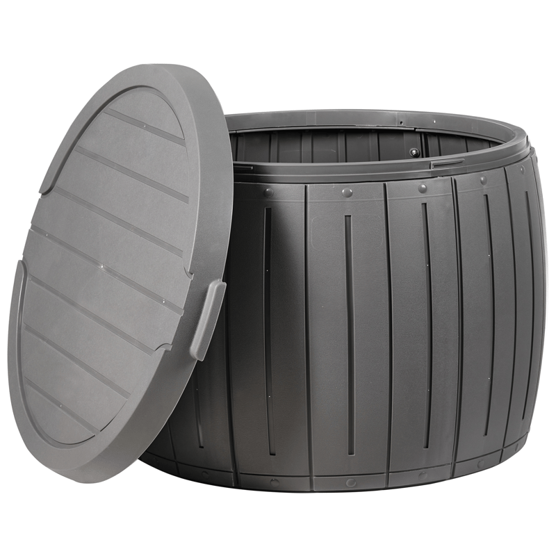 Opbevaringskasse udendørs Prinos 56x56 cm - Grå - Havemøbler - Pudeopbevaring & havemøbelovertræk - Hyndeboks