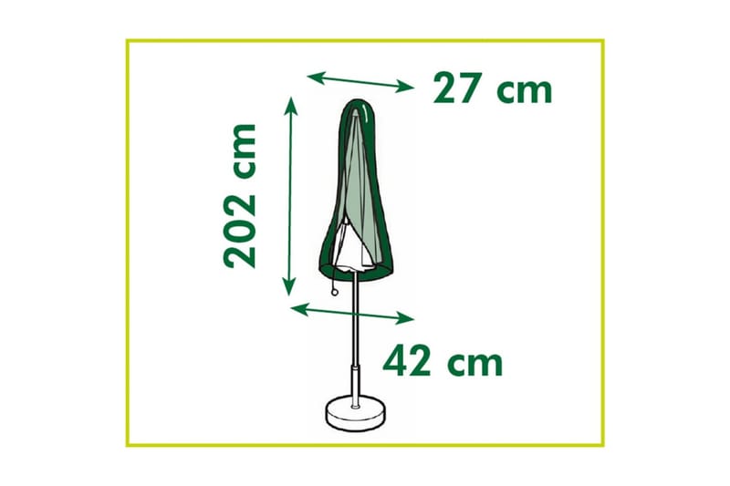 Nature havemøbelovertræk til parasol 202x42x27 cm - Sort - Havemøbler - Pudeopbevaring & havemøbelovertræk - Overtræk til parasol
