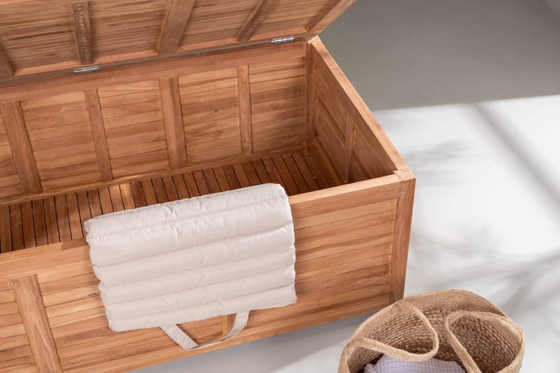 Trento hyndeboks 130 cm udendørs - Natur - Havemøbler - Pudeopbevaring & havemøbelovertræk - Hyndeboks